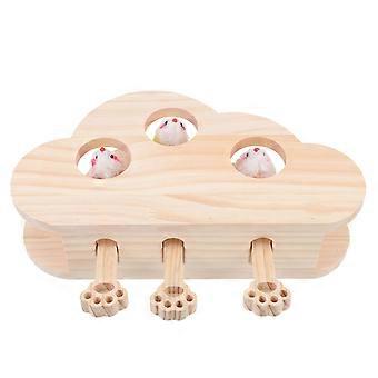 Jouet à frapper pour chat en bois de couleurs assorties pour divertir les animaux de compagnie