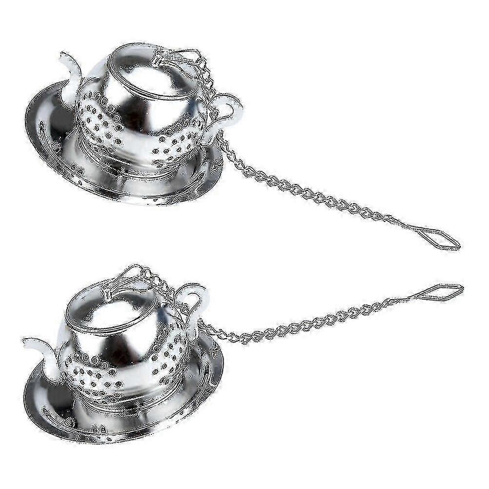 2 Sets Creative Tea Infusers Practical 304 Stainless Steel Tea Strainers (silver)|tea Strainers Hs