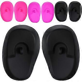 Silicone Ear Protectors, 4pairs Anti-Slip Covers Waterproof Protective Cover for DIY Hair Dye, Washing Hair, Shower