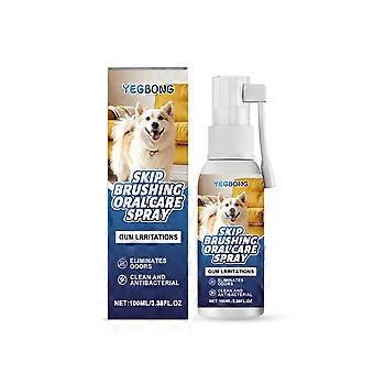 100ml Pet Oral Care Spray - Freshens Breath, Cleans Plaque, Whitens Yellow Teeth with Natural Ingredients