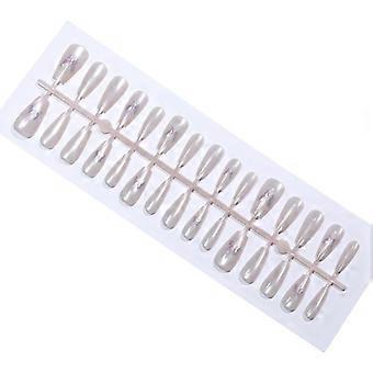 30 stuks/set vlinder valse nagels zwart hart druk op nagels amandel kunstnagels volledige dekking stick op nagels voor vrouw