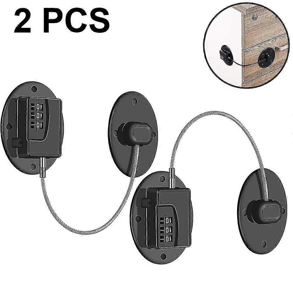 2 Pack Refrigerator Lock - Heavy Duty Combination Fridge Lock