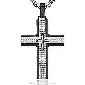 Collana a croce ghiacciata in oro 18 carati per uomo, ciondolo a croce a catena a maglie cubane in acciaio inossidabile 316L