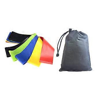 Kaesi 5Pcs Elastic Resistance Loop Exercise Workout Fitness Yoga Band Training Belt