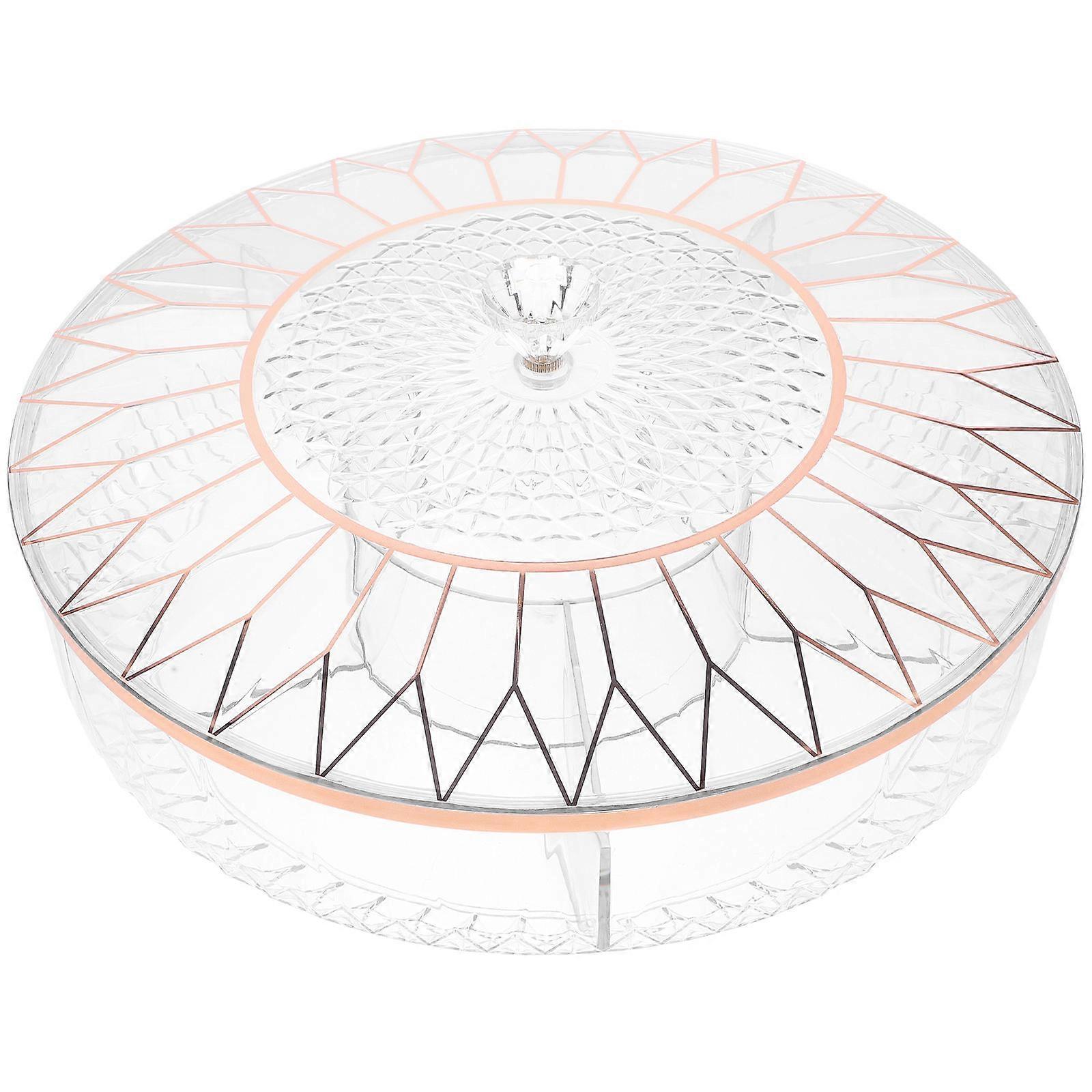 Snack Platter Transparent Plastic Divided Serving Tray 3Pcs with Lid