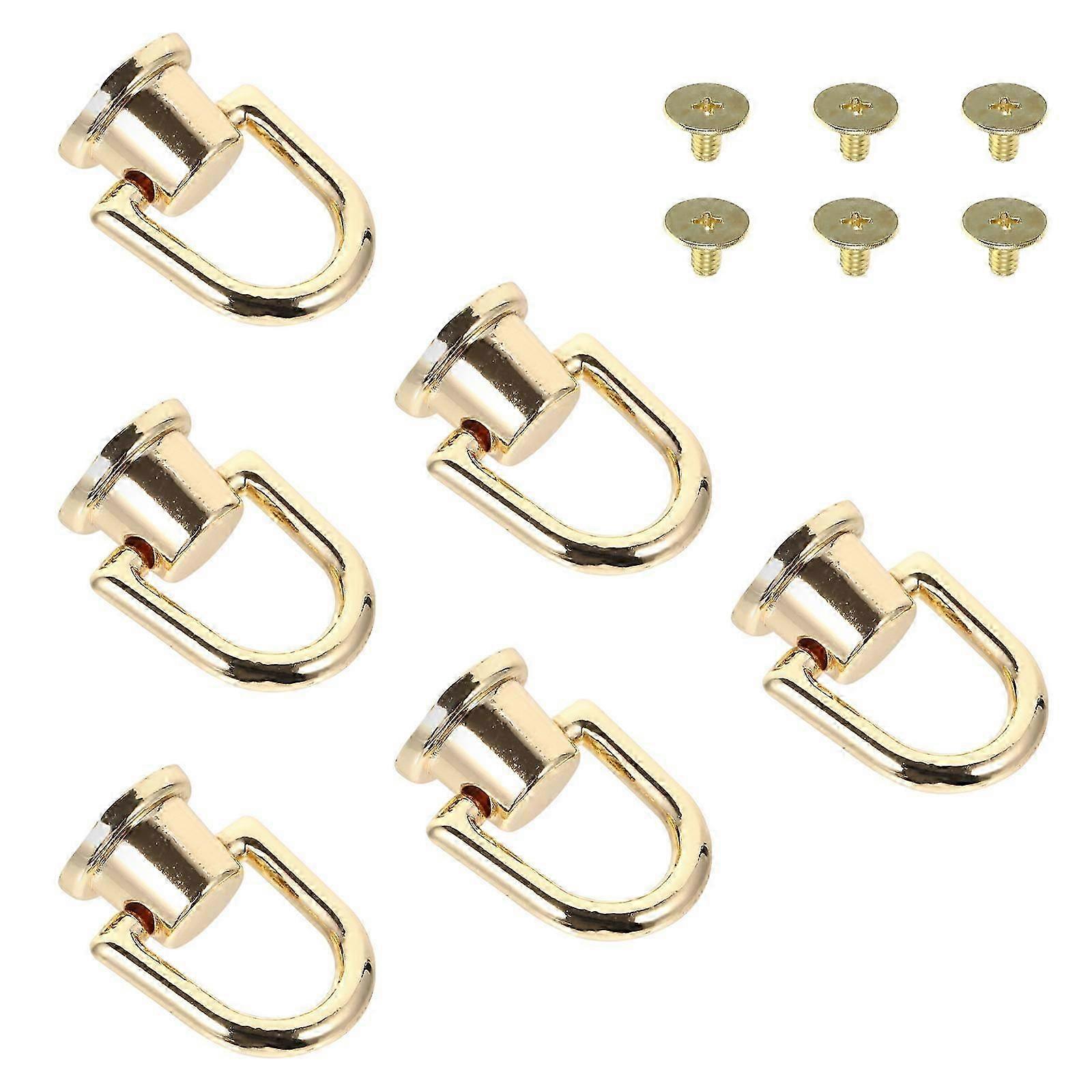 Multifunctional D Ring Golden Alloy for Decor 6Pcs Durable Backpack Buckles