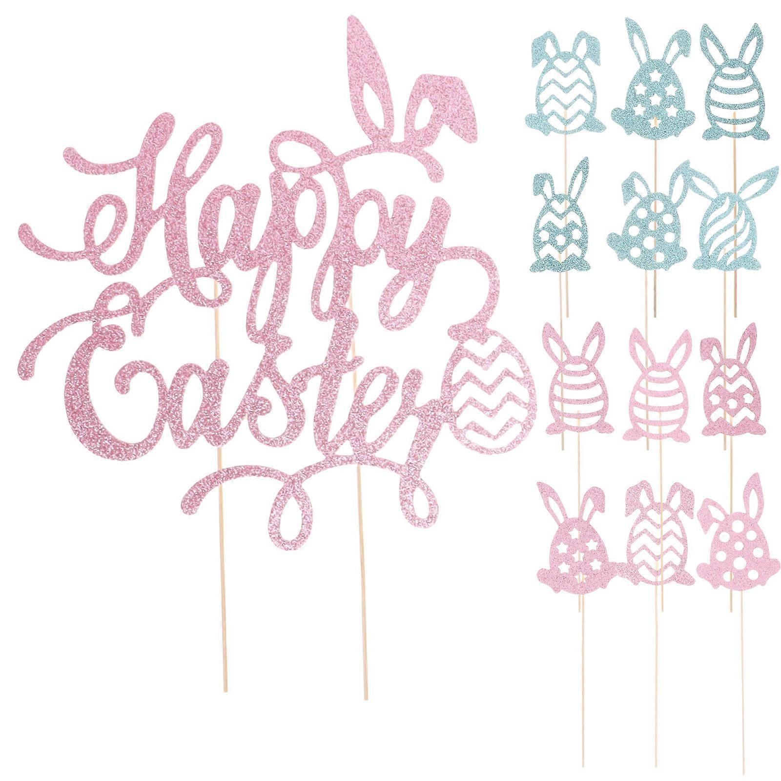 Easter Cake Picks for Decoration 1Set Easter Cupcake Topper Assorted Color