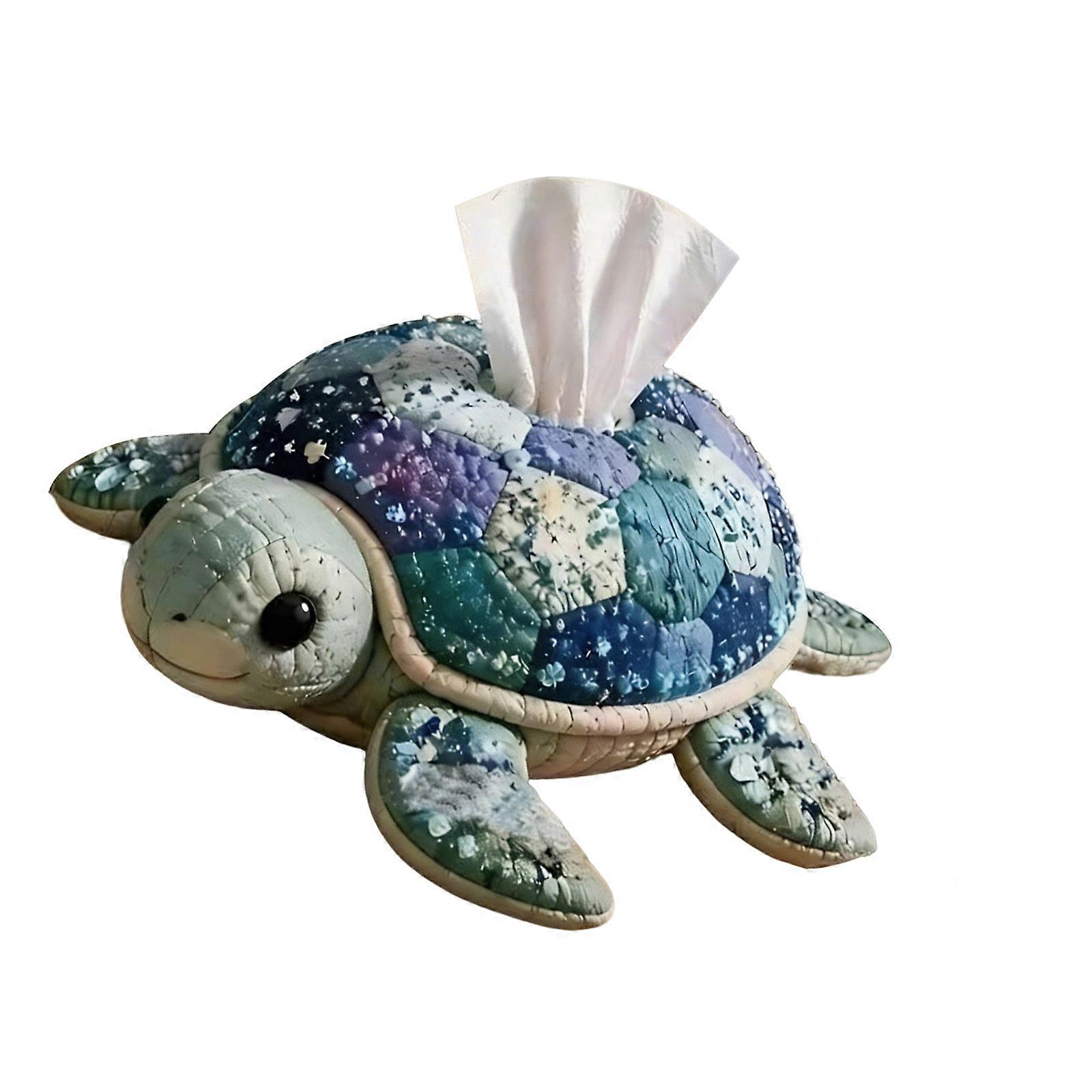 Projet de housse de boîte à mouchoirs en tissu doux à motif animaux marins, à coudre soi-même, avec ouverture sur le dessus, pour bureau ou étagère, multicolore.