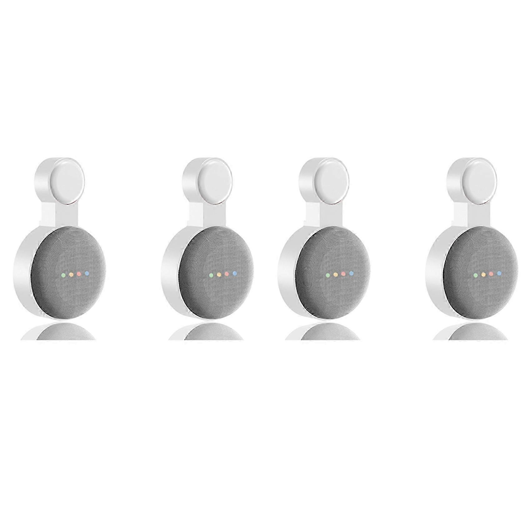 4Pcs Suitable compatible with Google Audio compatible with Google Nest Mini Wall Bracket Second Generation Socket Hanging Hanger Bracket-White