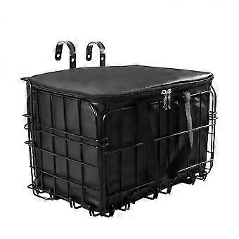 Foldable Bike Basket for Front Handlebar - Reinforced Steel Wire, 15kg Capacity, Rust Resistant Black Coating, Collapsible Design for Active Travelers
