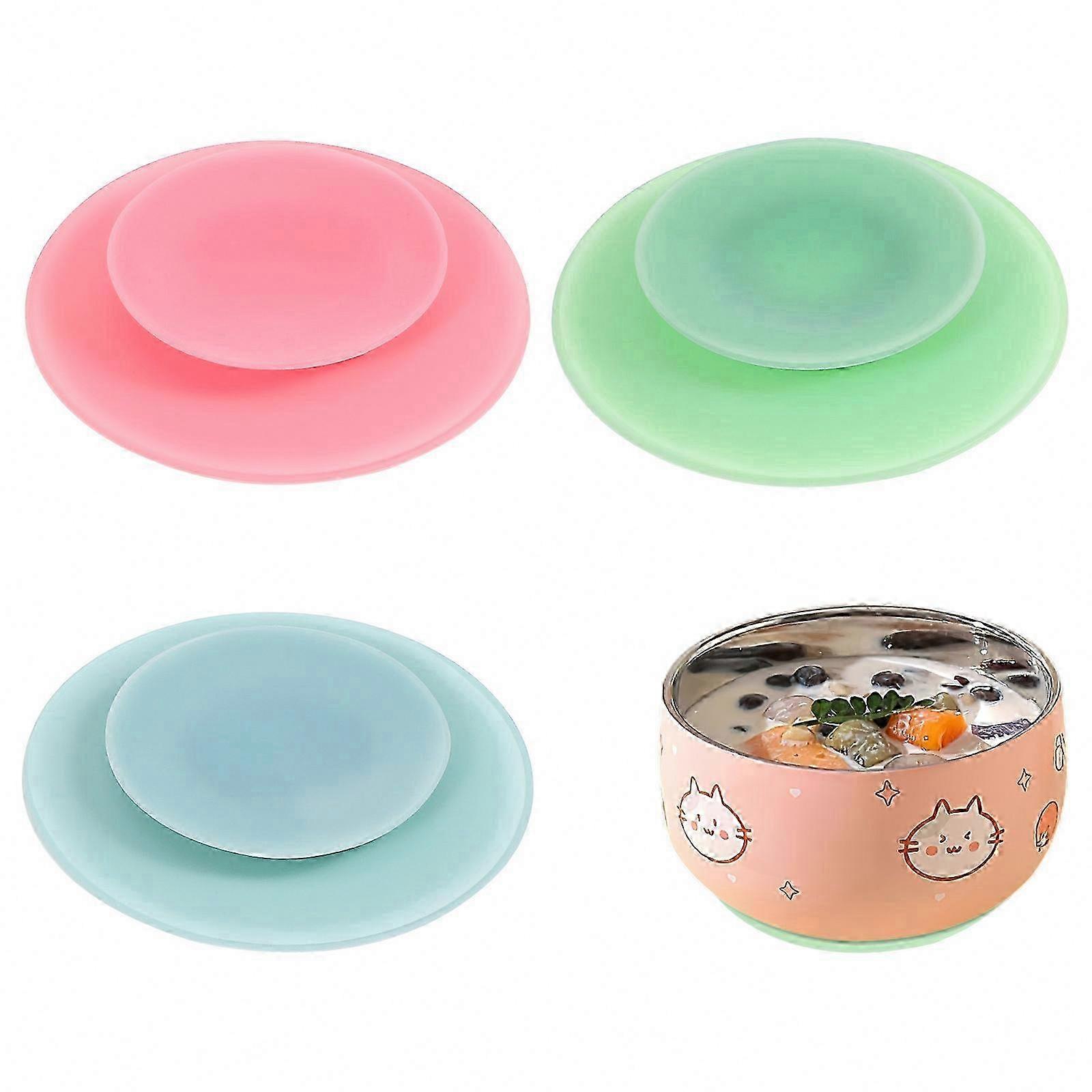 Elderly Tableware Silicone Suction Pads for Plates 3Pcs