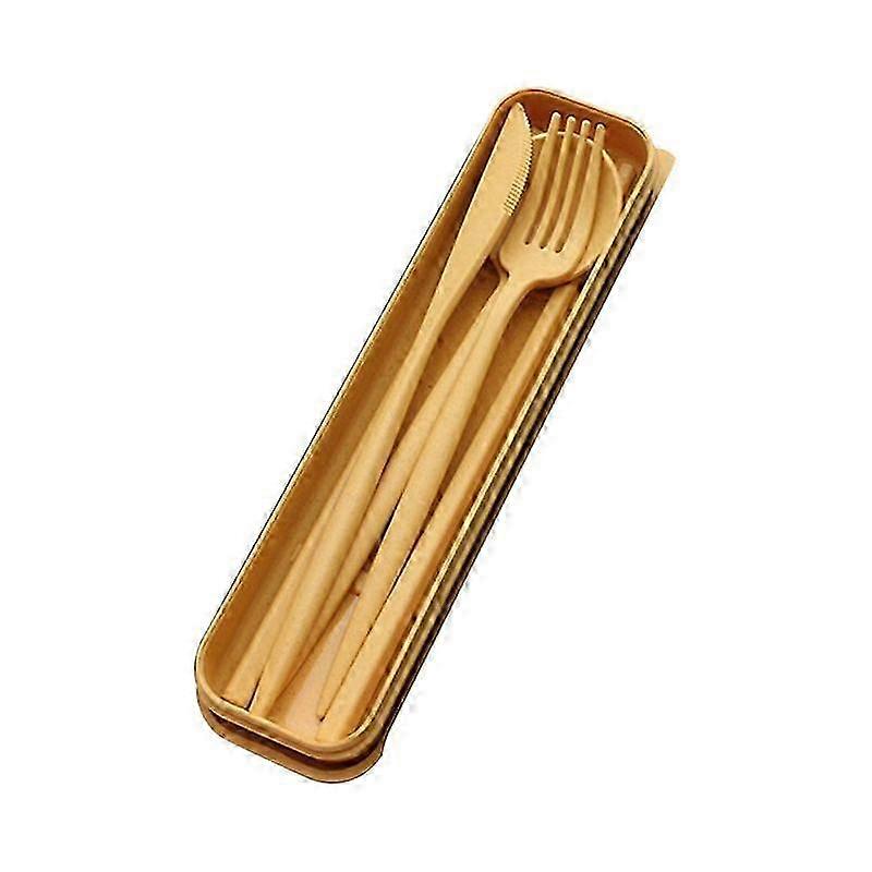4Pcs/Set Flatware Sets Creative with Case Plastic Portable Spoon Fork Sets for Kitchen KAESI