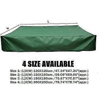 Waterproof Sandpit Cover 150x150 cm Oxford Fabric with UV Protection and Drawstring for Outdoor Use Green