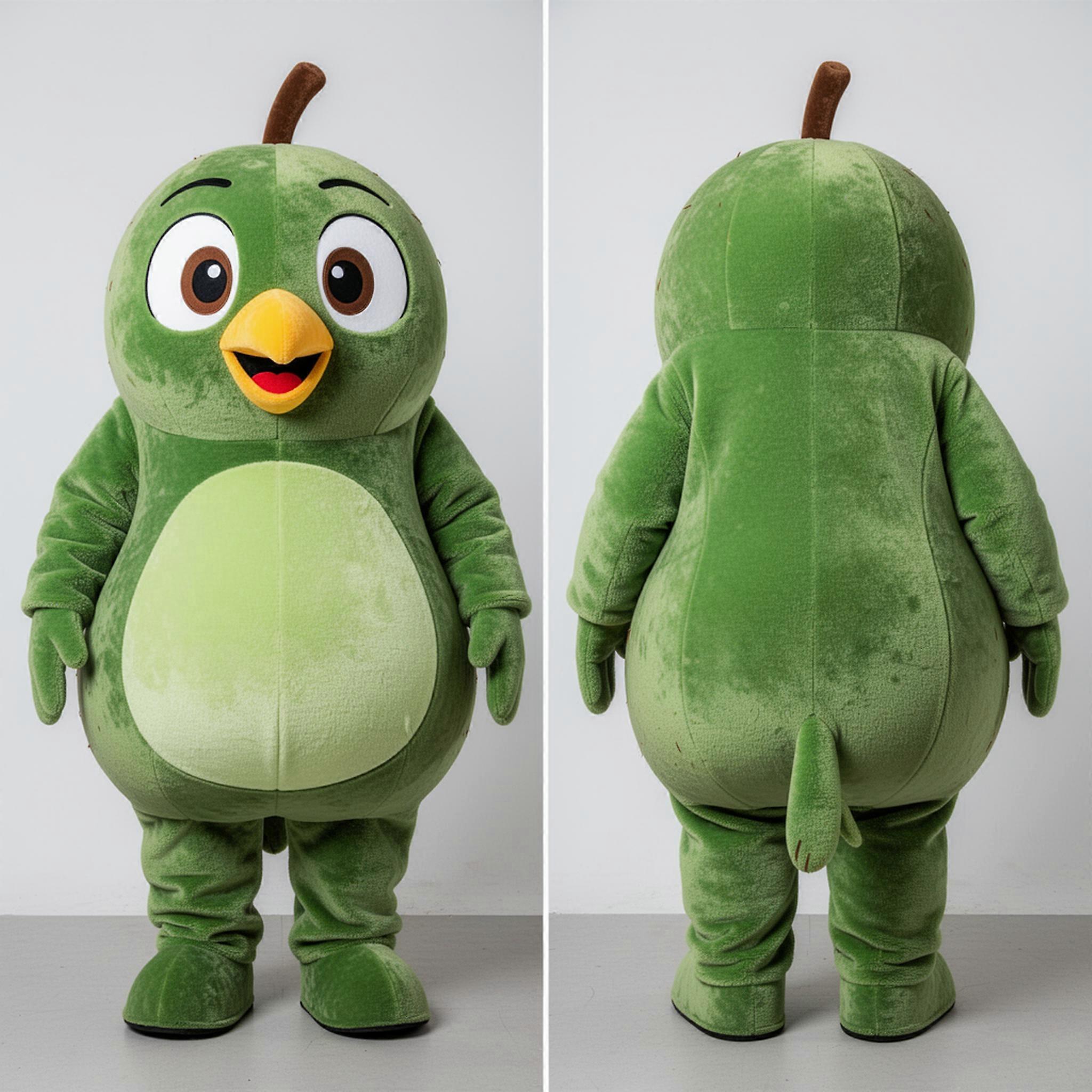 MASTICOT Emerald Green Plump Kiwi Mascot