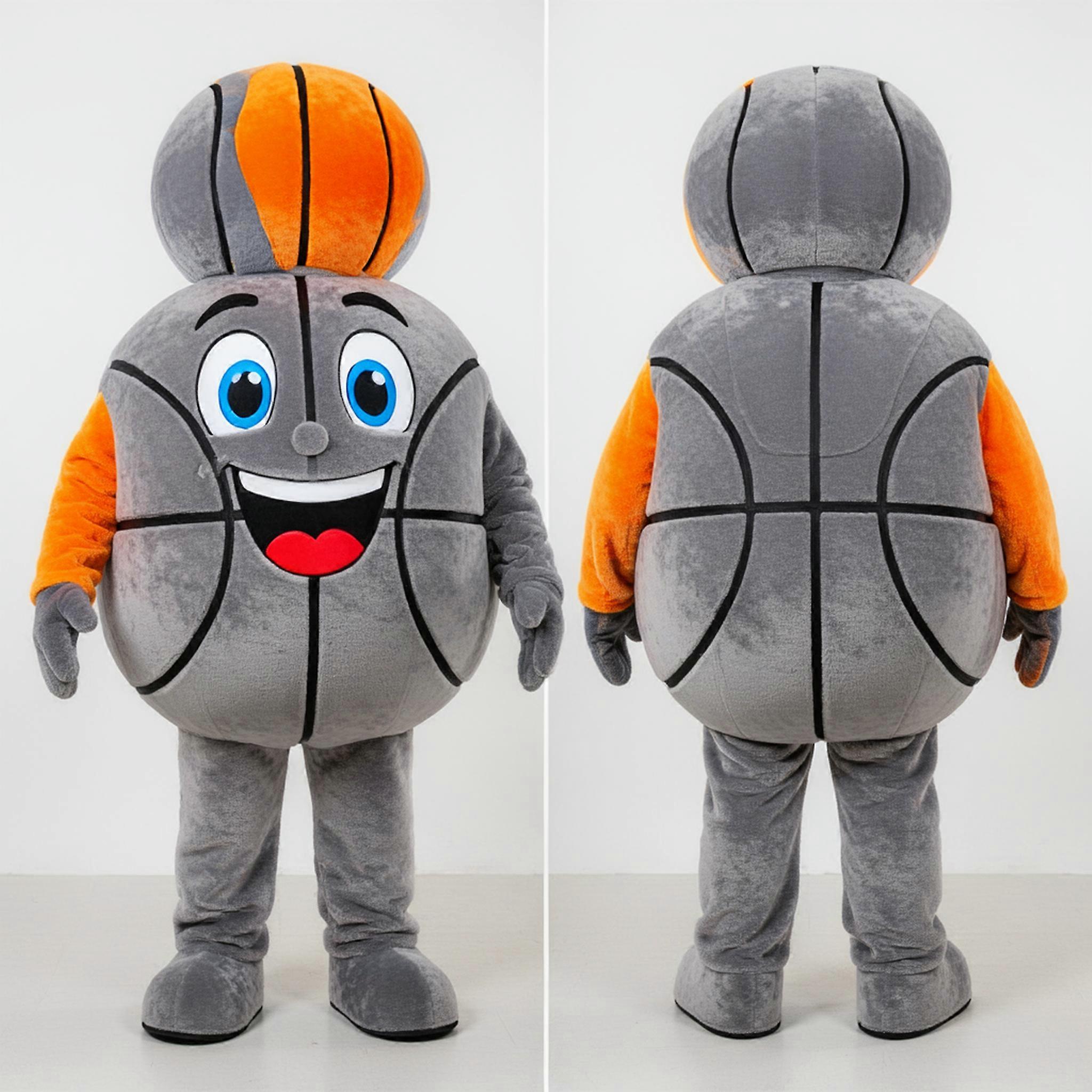 MASTICOT Gray Rounded Basketball Ball Mascot