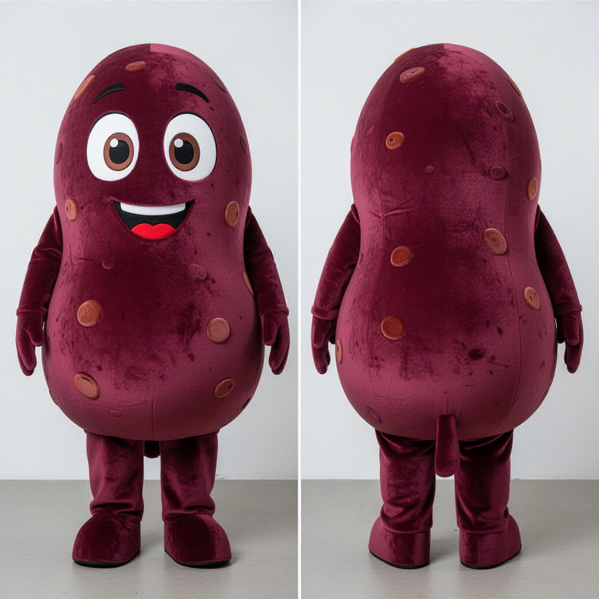 MASTICOT Velvety Maroon Plump Potato Mascot