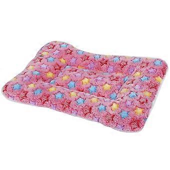 Pet Cushion Bed Coral Fleece Mattress for Relaxing Random Color
