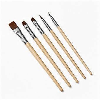 Wooden Handle Chemical Makeup Brush for 6Pcs Nylon Bristles Set