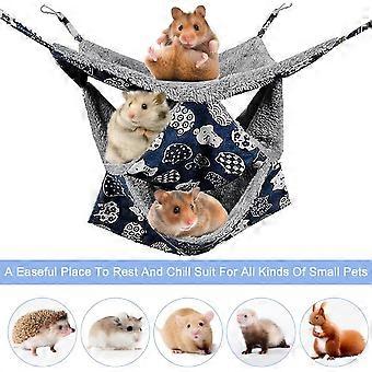 Warmes 3-lagiges Hängemattenbett für Hamster, Chinchillas, Frettchen und andere Kleintiere – Dekoration für Käfige