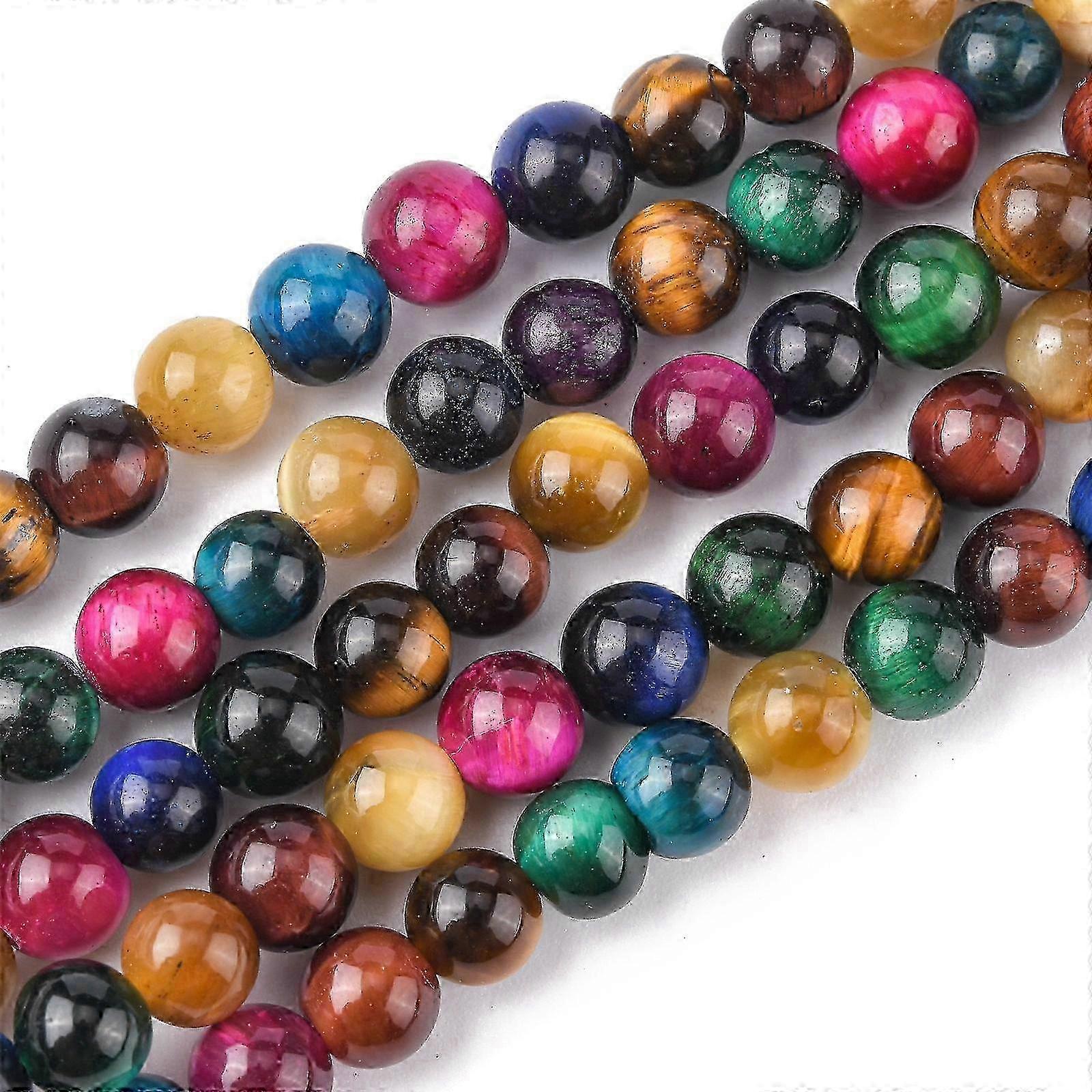 Dyed Tiger Eye Beads Round 6mm