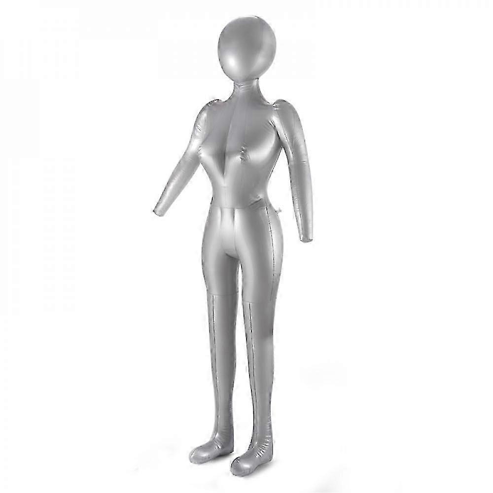 PVC Silver Inflatable Full Body Clothing Model
