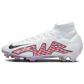 Zapatillas de fútbol Nike Mercurial Superfly 9 FG para hombre, color blanco y rojo, con amortiguación para terreno firme, antideslizantes y resistentes a la abrasión (DJ4977-101).