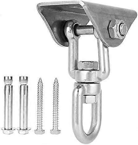 Fixed Plate Hook, 360Rotatable Hammock Swing Hanger Hook Ceiling Mount Bracket Swing fixing Accessory(1 set, silver)