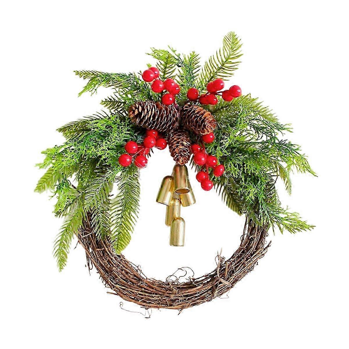 Realistic Pine Bell Grapevine Wreath