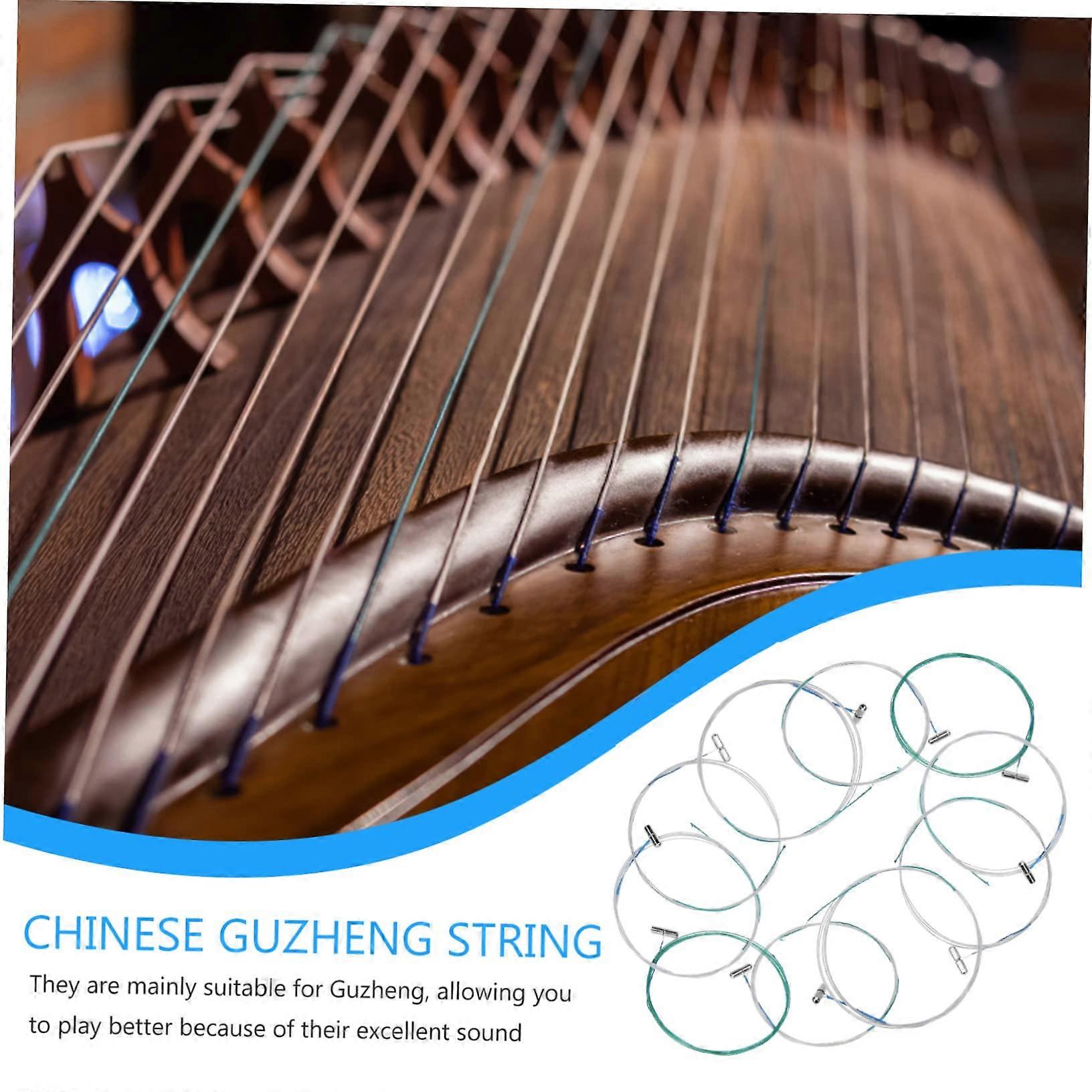 Guzheng Strings 10 Pack Metal Replacement String Set, Balanced Tone, Easy Install