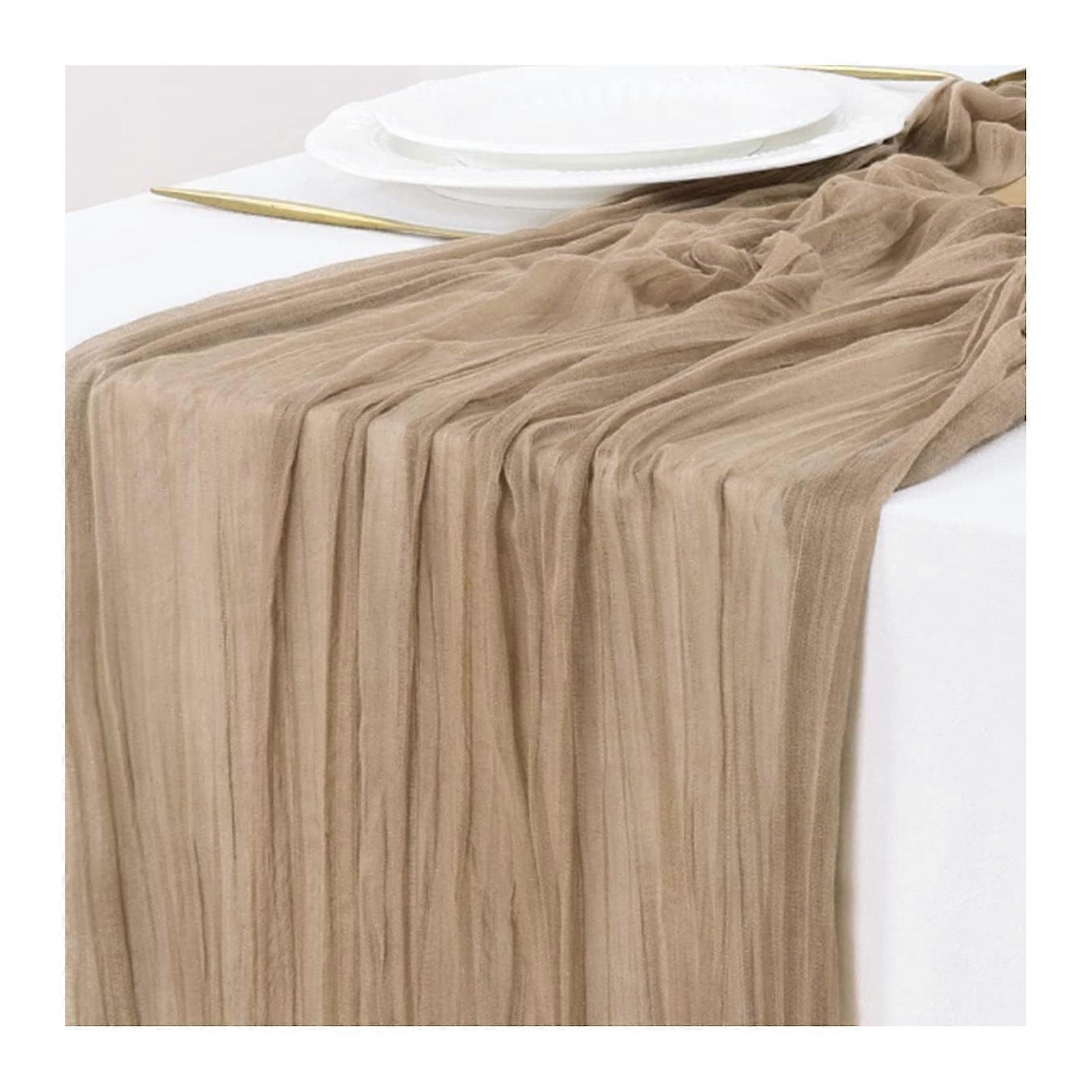 Rustic Cheesecloth Table Runner - Boho Wrinkled for Wedding