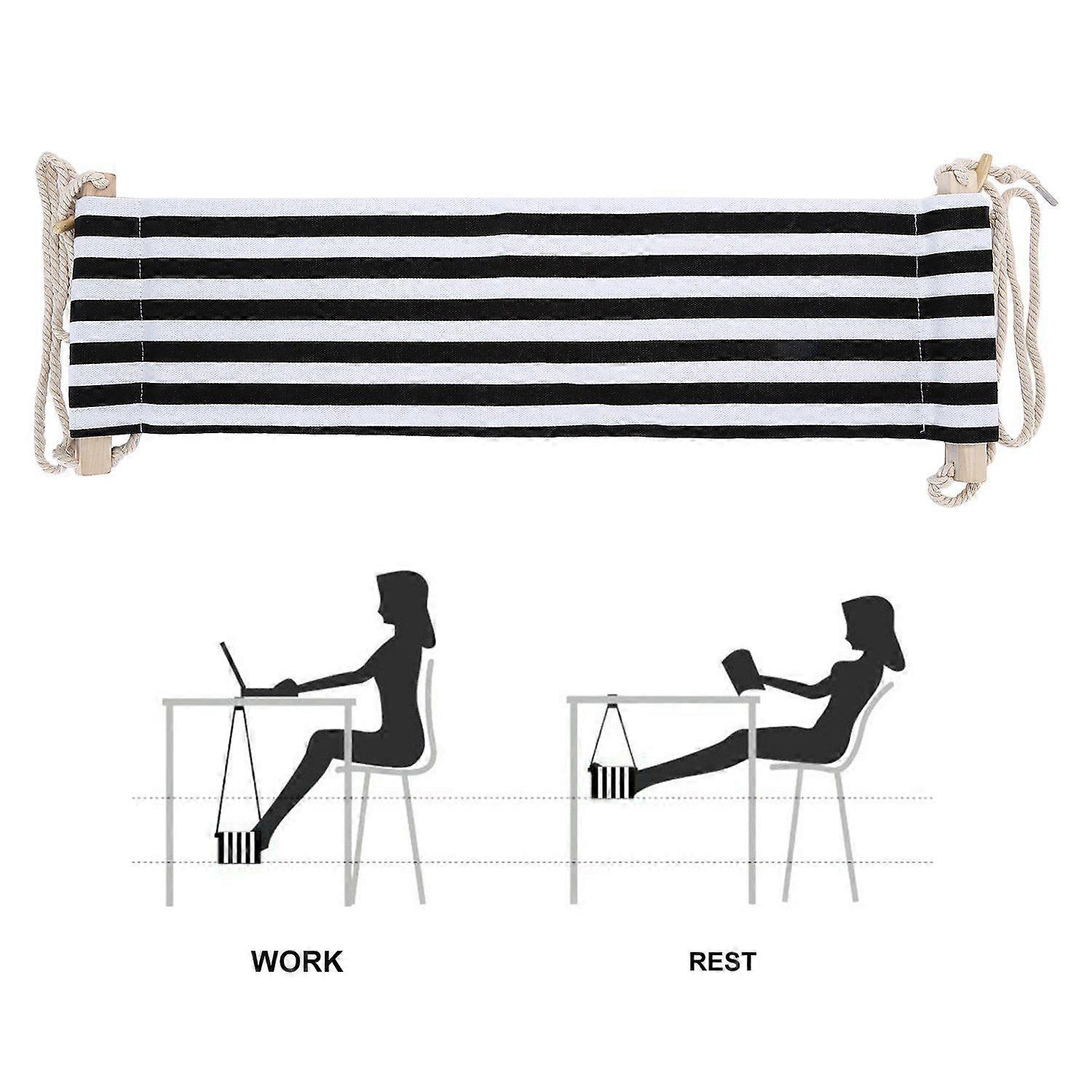 Adjustable Desk Foot Hammock, Black
