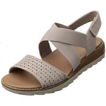 Skechers Bobs Arch Fit Oasis Vegan Womens Walking Sandals in Taupe