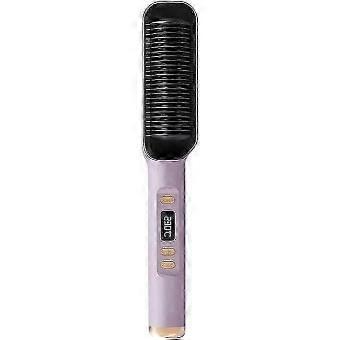 Ion Hair Straightener Brush, 2-in-1 Straightener and Curler, Anti-scalding Design, Intelligent Temperature Control, Even Heating, 360 Rotating Cord JB