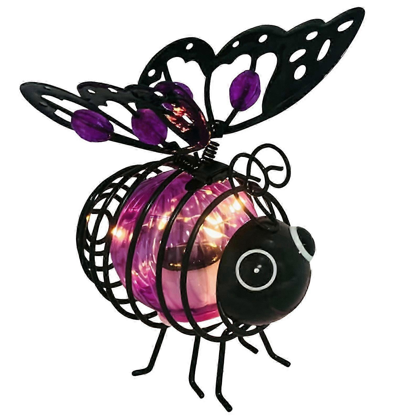Solar-Powered Bee Wind Spinner with Glow