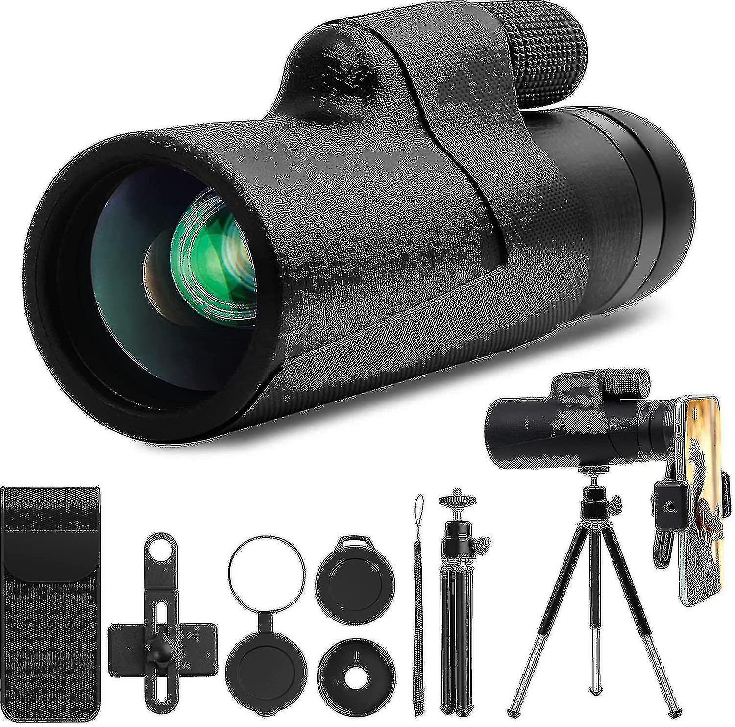 Monocular Telescope 12x50 Hd Telescope Monocular Telescope Portable Travel Telescopeblack