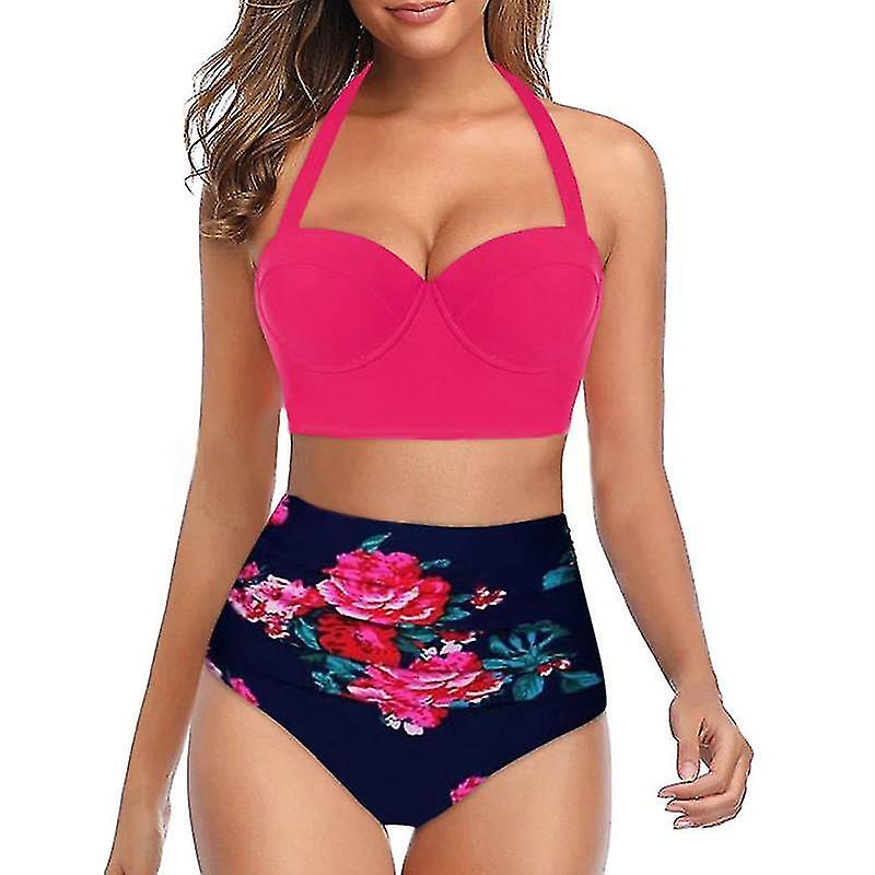 Womens Sexy Push Up Bikini Set High Waisted Swimsuit Floral Swimwear Summer P