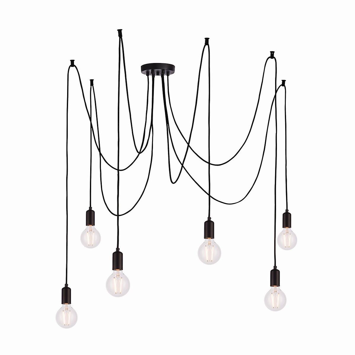 Endon Studio - 6 Light Cluster Pendant Matt Black Paint, E27