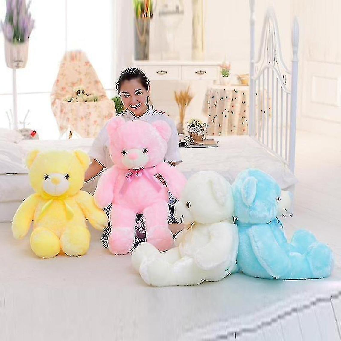 Luminous 30/50/80 Cm Cratic Light Up Led Teddy Bursed Pluse Typink Blue 30cm Set