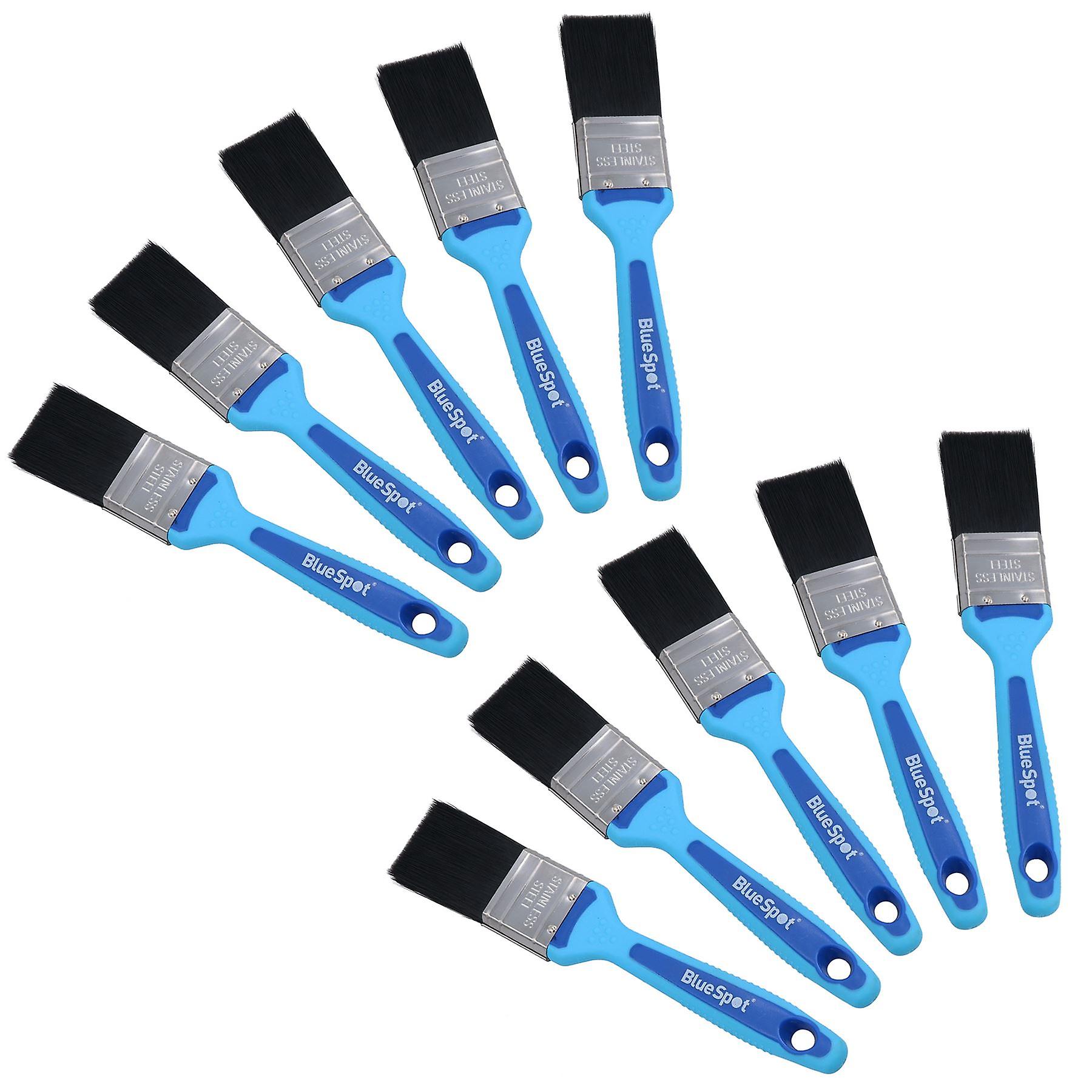 1.5” Synthetic Paint Brush Painting + Decorating Brushes Soft Grip Handle 10 Pack