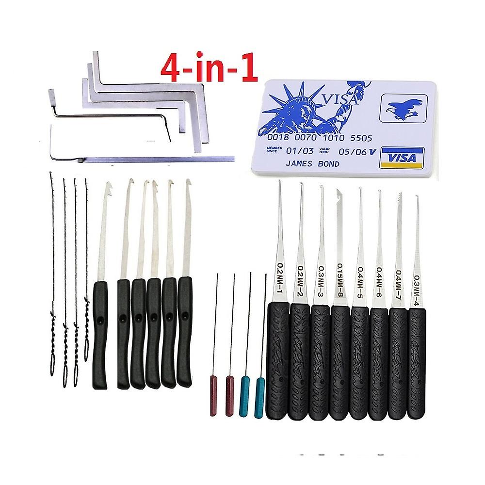 5 In 1 Locksmith Supplies Hand Tools Lock Pick Set Row Tension Wrench Tool Broken Key Extractor Remove Hook Hardware