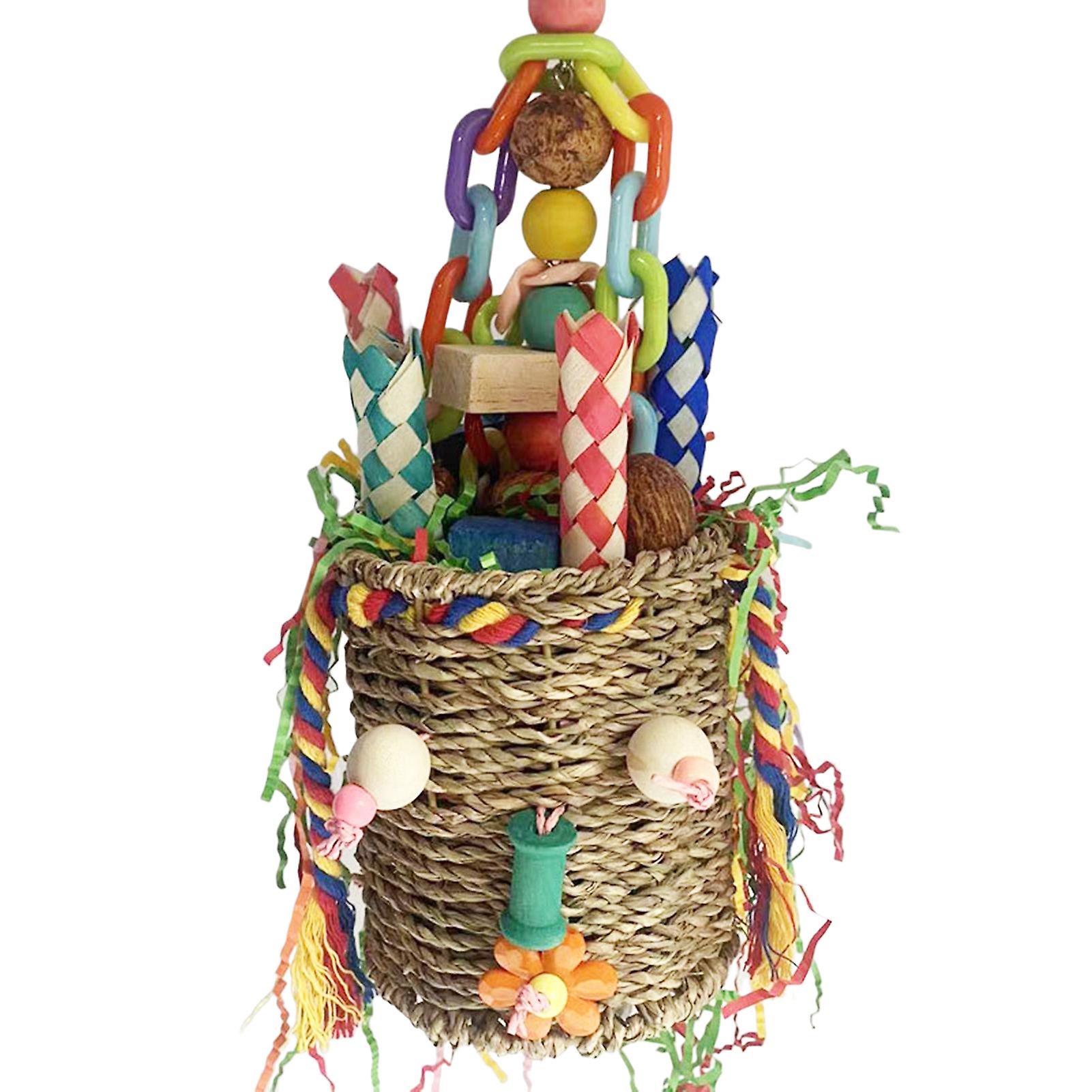 Parrot Foraging Chewable Toys Handmade Rattan Parrot Shredder Toys For Most Type Of Pet Birds