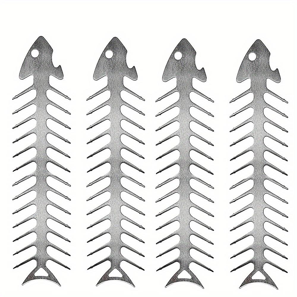 1/2/4pcs Bbq Skewers Stainless Steel Reusable Barbecue Skewers Ideal For Grilling Shish Kabobs Use For Beef Pork Chicken Vegetable And Shrimp Kabobs A