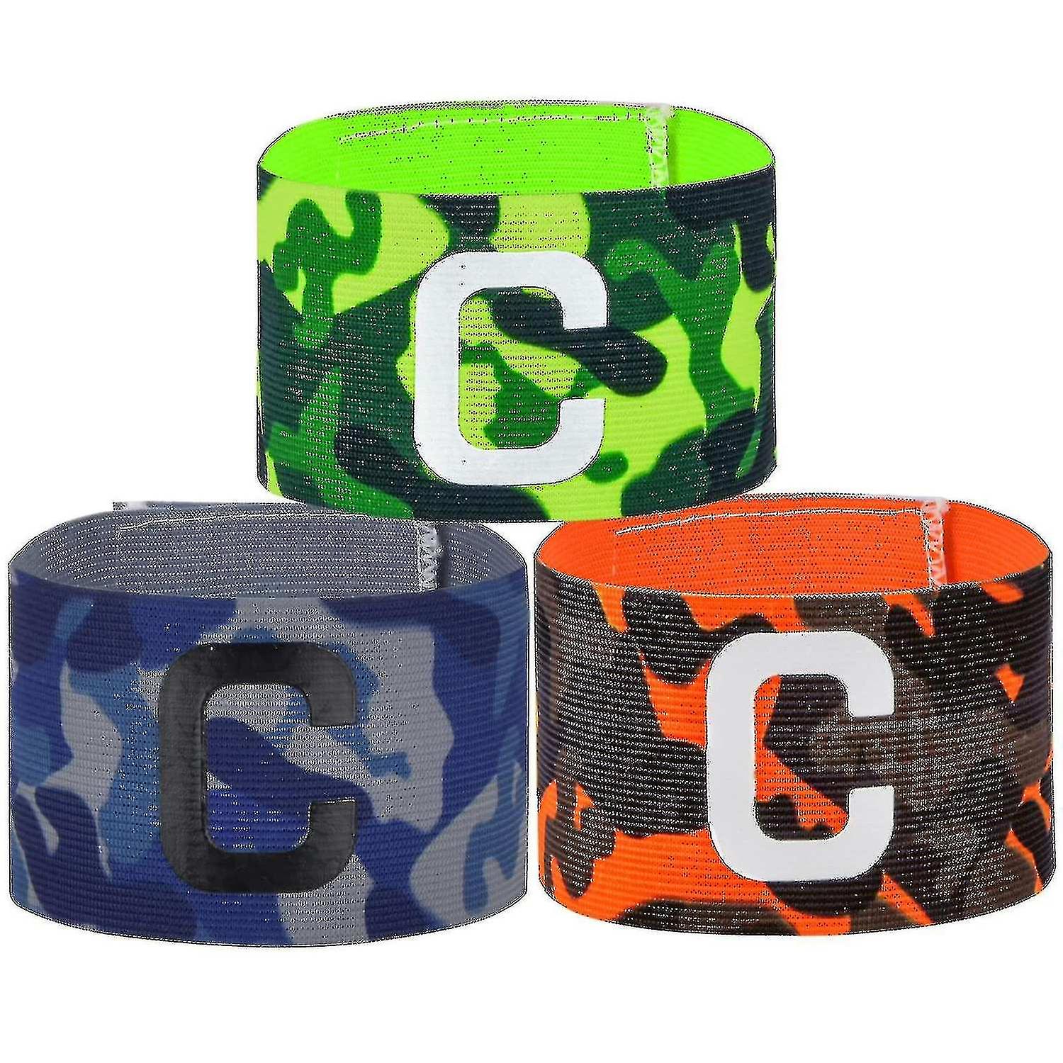 3pcs Captain's Armband, Adjustable Elastic Multicolor Soccer Captain's Armband_y