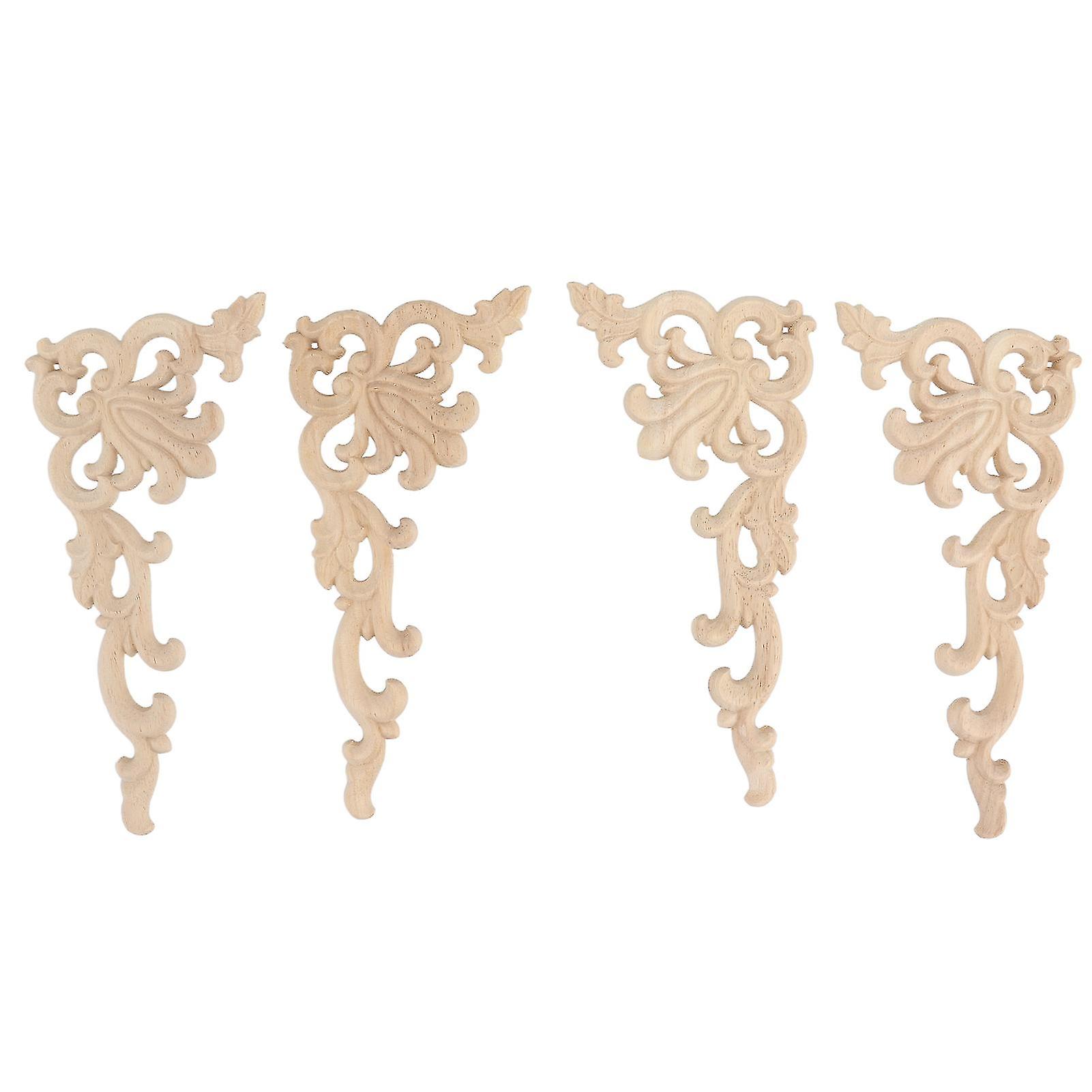 Corner Applique,4Pcs Wood Corner Applique Corner Onlay Applique Wooden Furniture Decoration Reliable and Durable