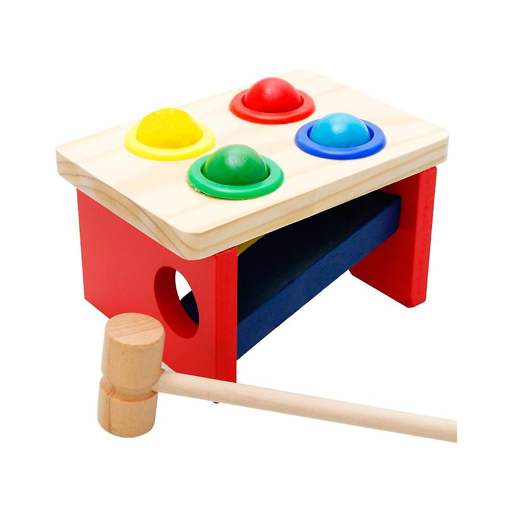 Wooden ball children's intellectual strength baby early education wooden quality knocking table