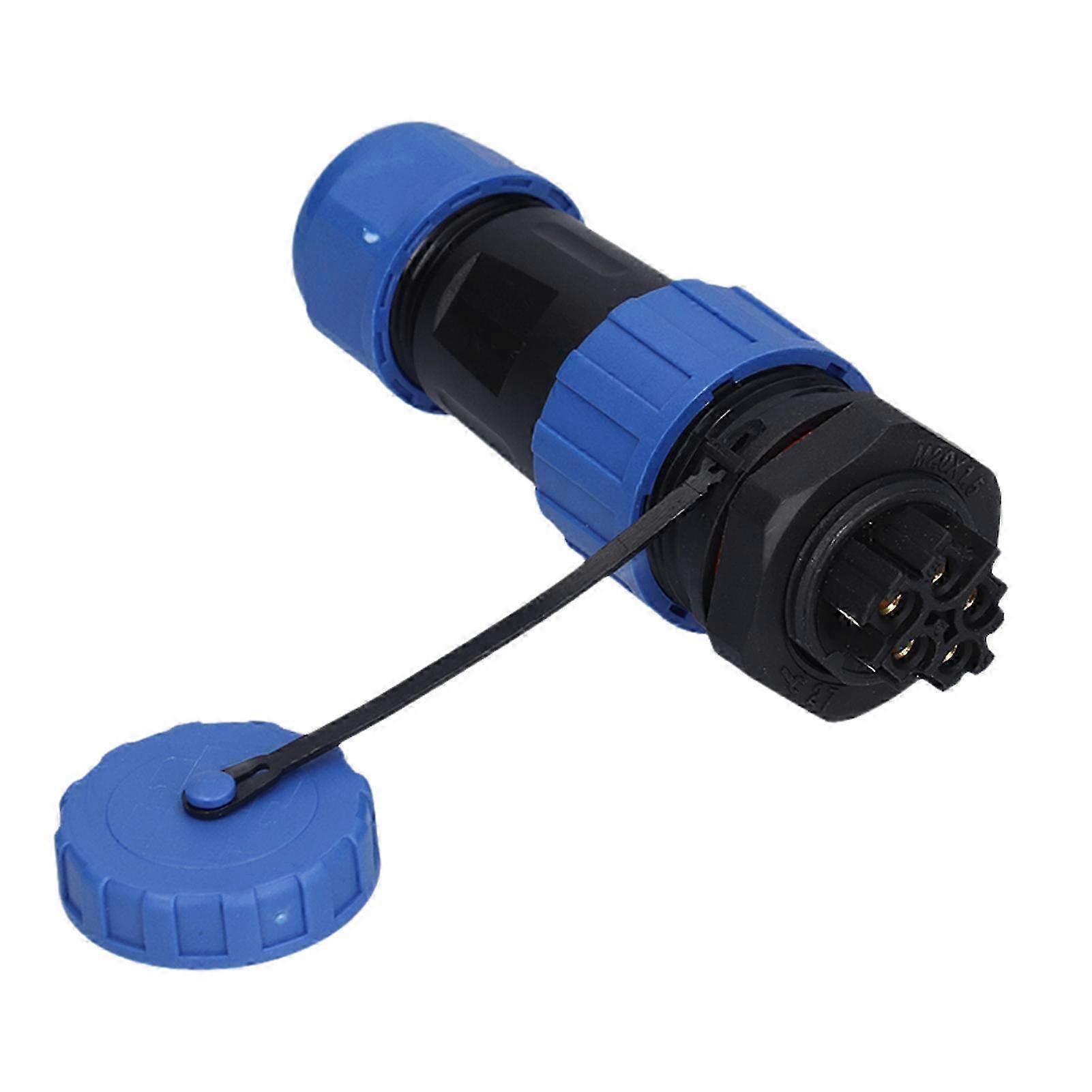 Waterproof Connector Back Nut IP68 Aviation Power Socket 250V for Cable Wire LP205 Pin