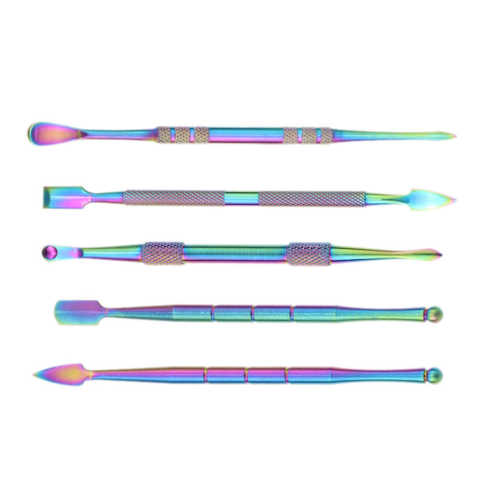 Rainbow Solid Stainless Steel Wax Carving Tool Wax Scoops Tools In Case