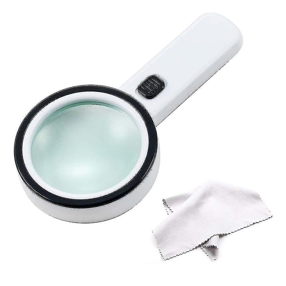 Extra Large Handheld Strong Magnifying Glass With 12 Led And Uv Light