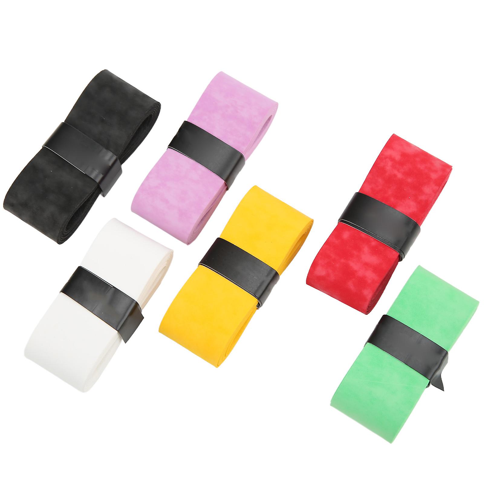 6pcs Multicolor Viscous Tennis Overgrips Anti-slip Badminton Racket Grips Hand Glue for Sports