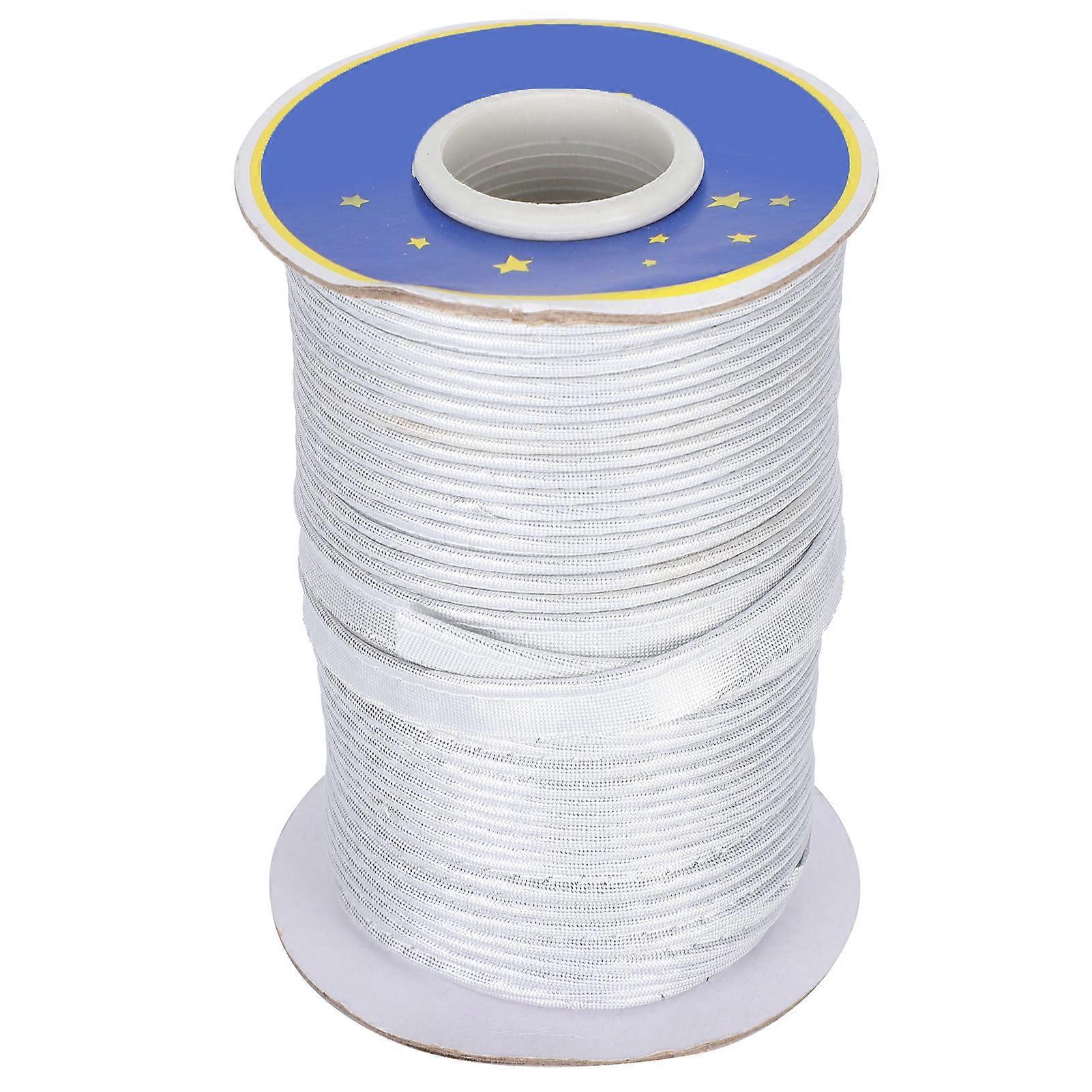 Braided bias tape for sewing, piping, 70 m wide, 1 cm wide, silver